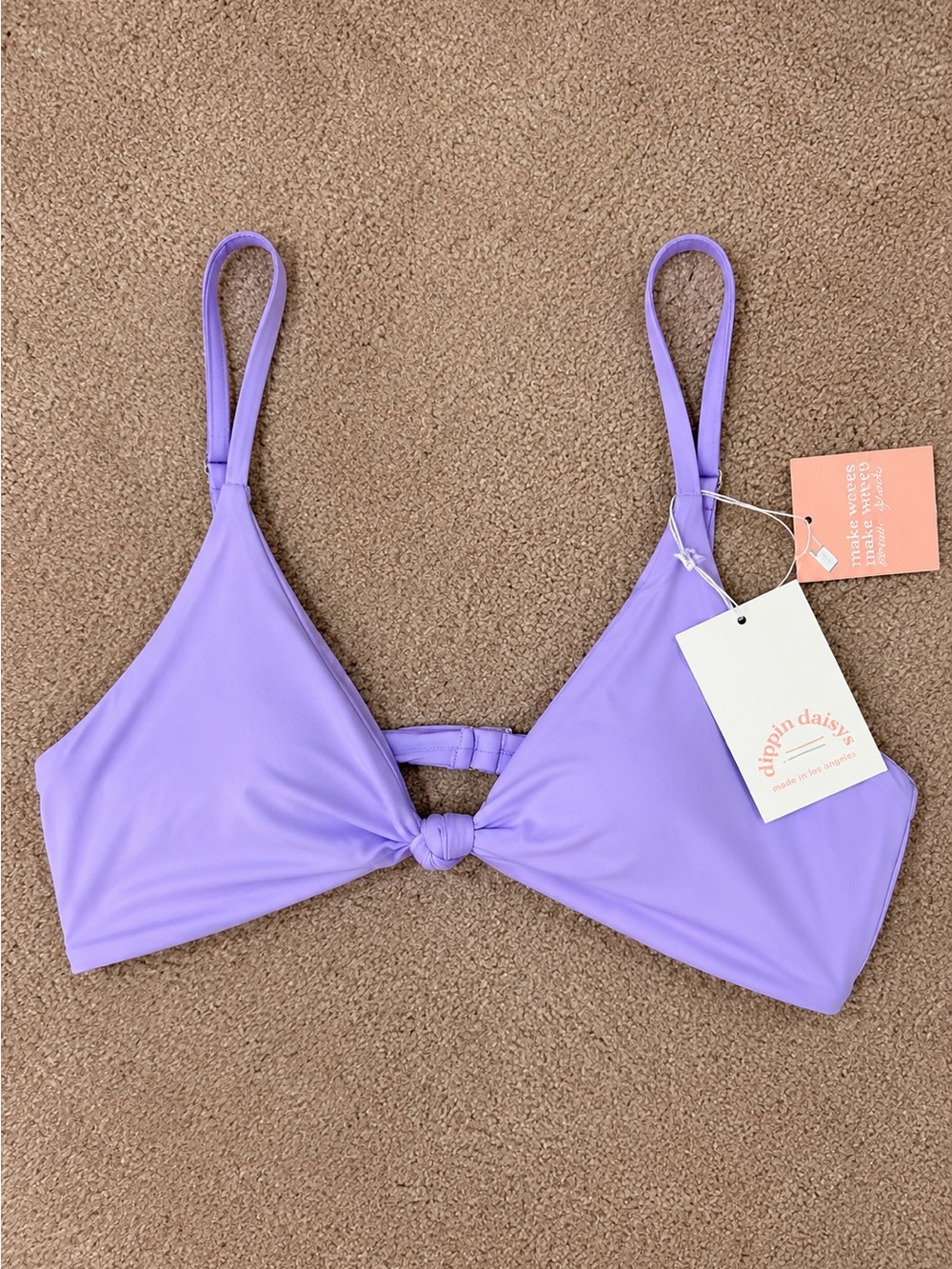 Dippin’ Daisy’s Lavender Bikini Top XL Adjustable Beach NWT